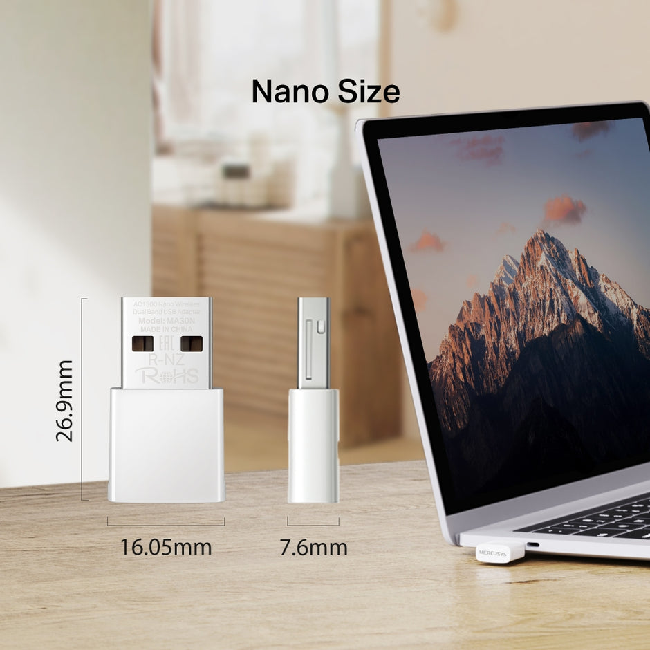Mercusys MA30N – AC1300 Nano Wireless Dual Band USB Adapter