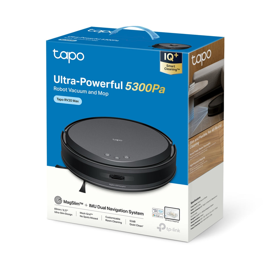 TP-Link Tapo RV20 Max – 5300Pa Suction MagSlim™ LiDAR Navigation Robot Vacuum and Mop