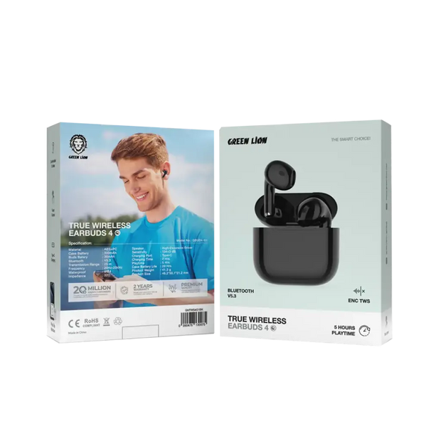 Green Lion True Wireless Earbuds 4 G1 - Black
