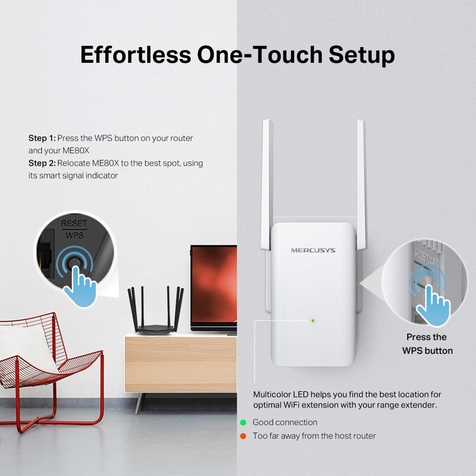 Mercusys ME80X – AX3000 Wi-Fi 6 Range Extender