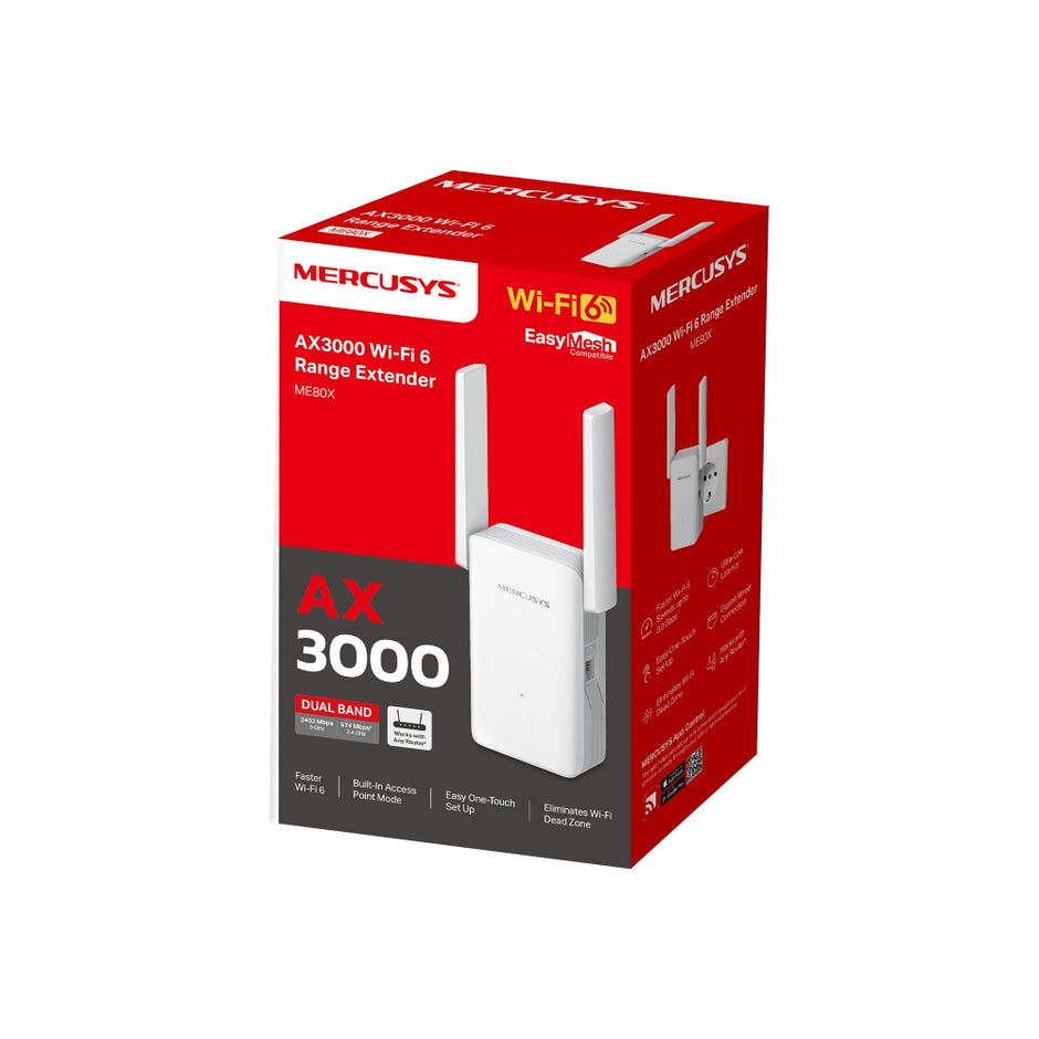 Mercusys ME80X – AX3000 Wi-Fi 6 Range Extender
