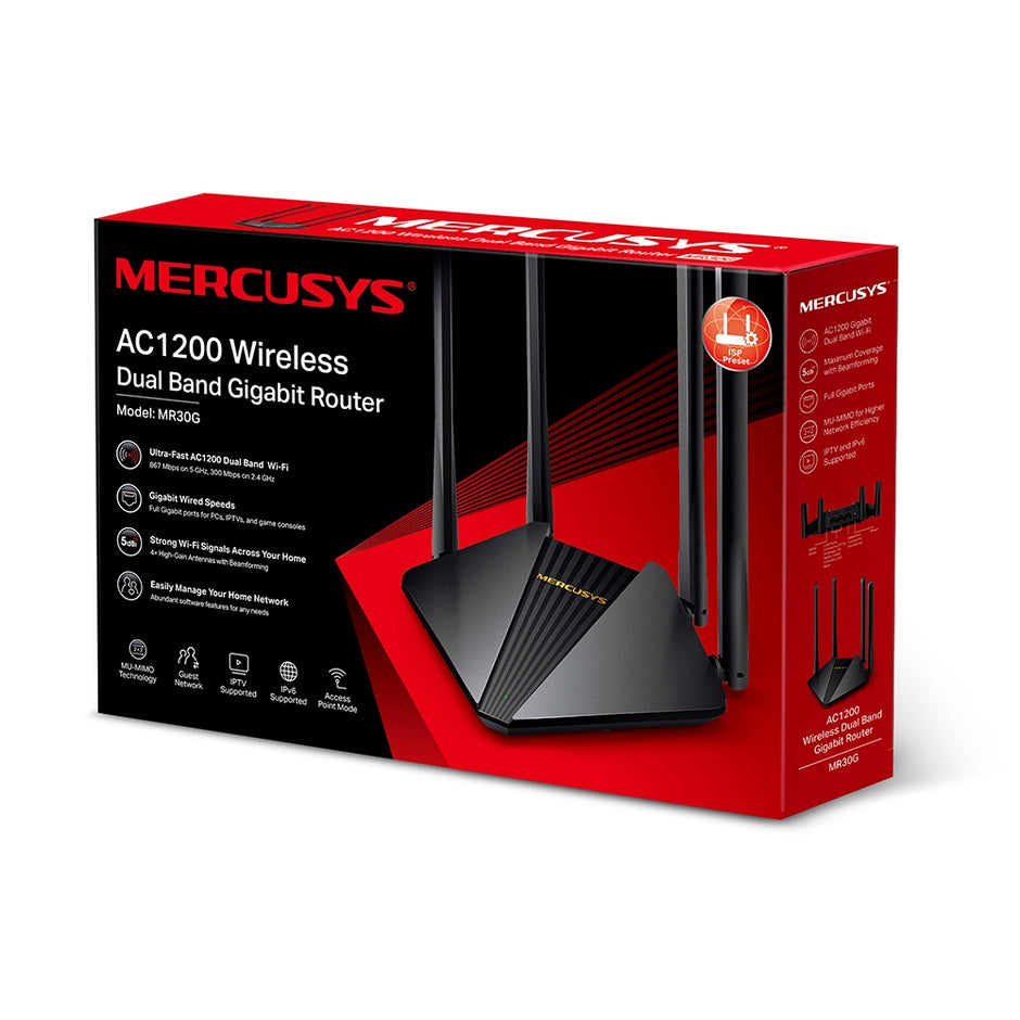 Mercusys MR30G – AC1200 Wireless Dual Band Gigabit Router