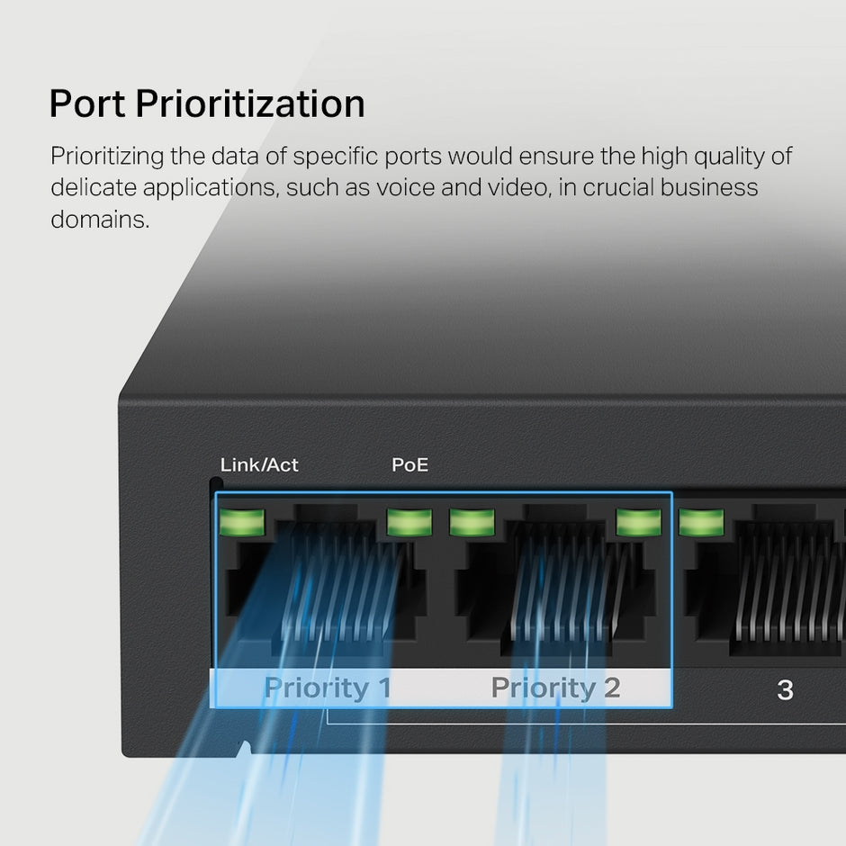 Mercusys MS110P – 10-Port 10/100Mbps Desktop Switch with 8-Port PoE+