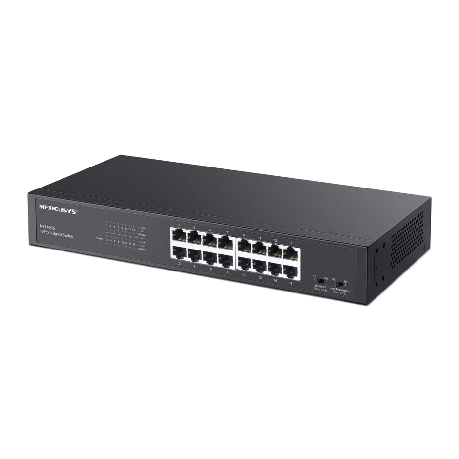 Mercusys MS116GS – 16-Port Gigabit Desktop/Rackmount Switch