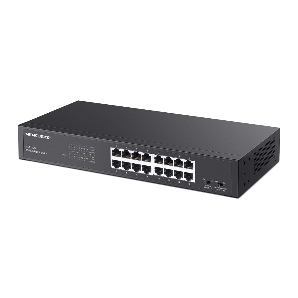 Mercusys MS116GS – 16-Port Gigabit Desktop/Rackmount Switch