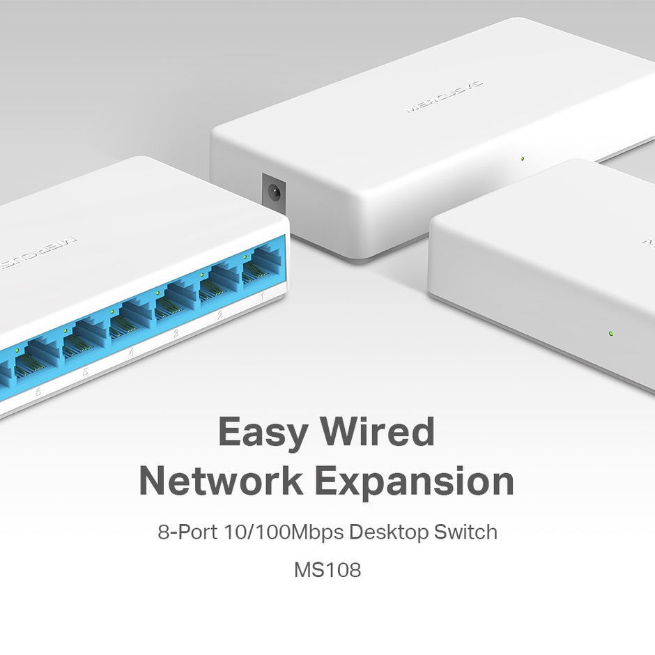 Mercusys MS108 – 8-Port 10/100Mbps Desktop Switch