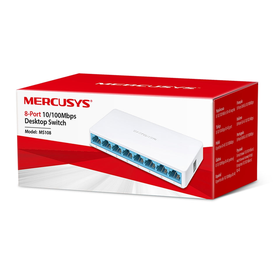Mercusys MS108 – 8-Port 10/100Mbps Desktop Switch